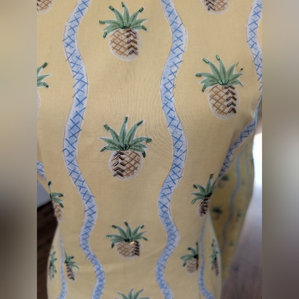 Maggy London Yellow Pineapple Print Mini Dress - Picture 3 of 8